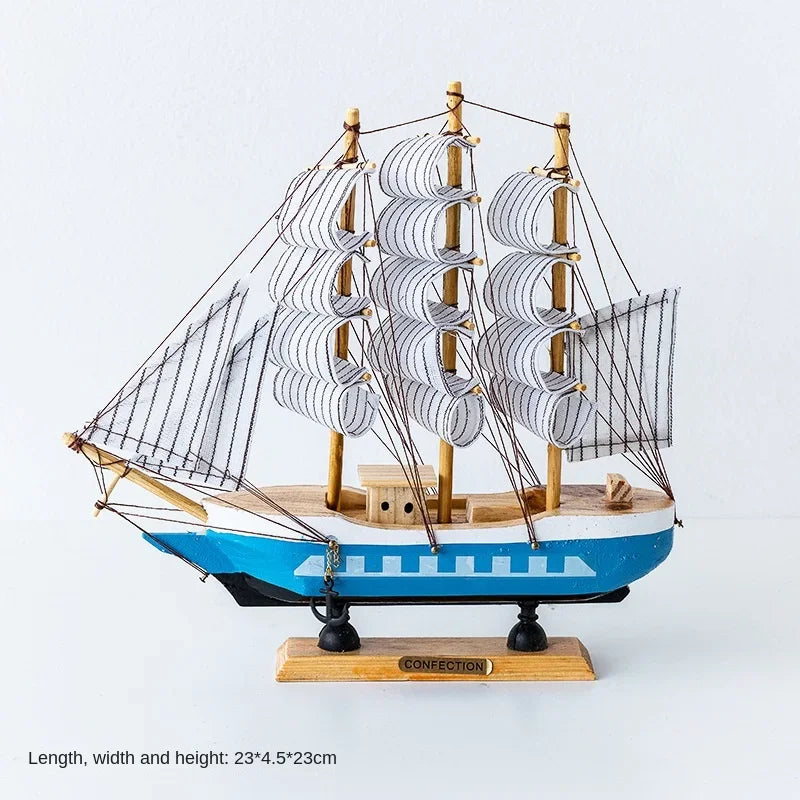 Variant image for Wooden Sailboat Model – Nautical Home and Office Decoration, Creative Gift Idea, 12 Length, High-Quality Wood Finish-1