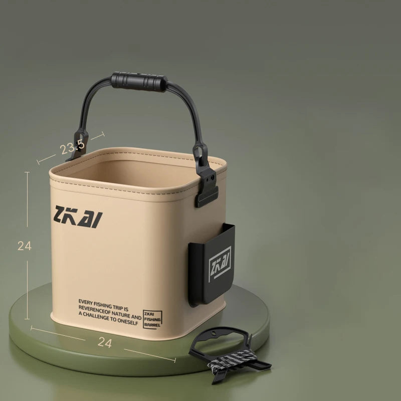 Variant image for Foldable Fishing Bucket 8L/13L - Durable Minnow and Bait Bucket for Camping, Gardening, and Outdoor Use-4