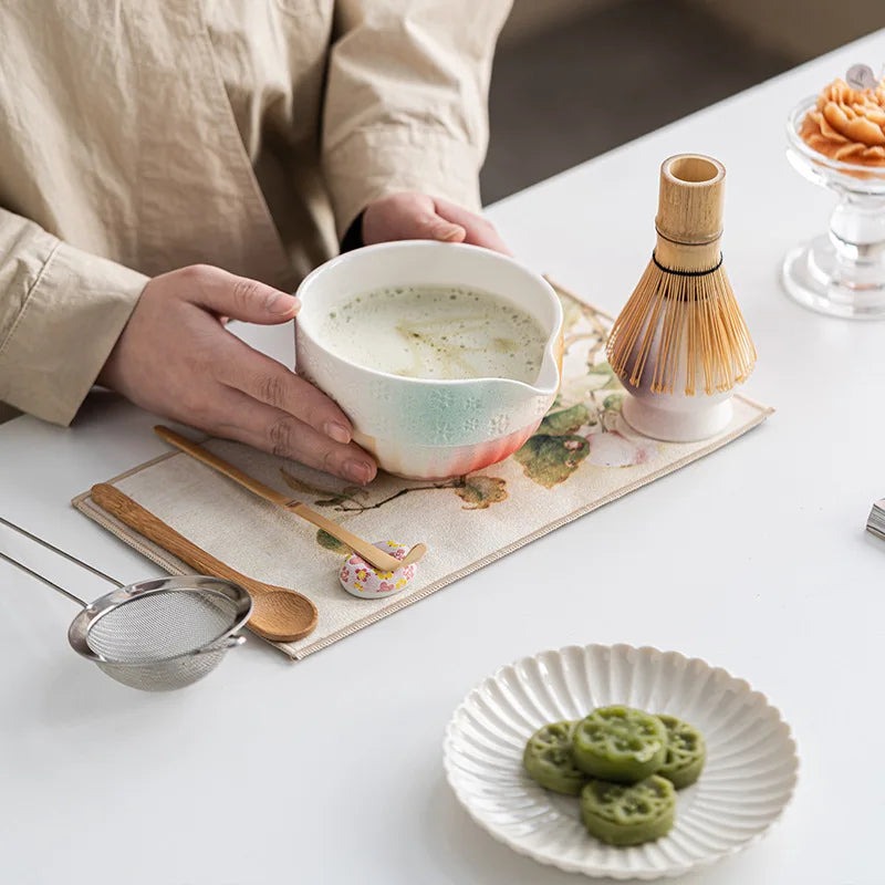 8-Piece Matcha Set with Bamboo Whisk and Glazed Ceramic Bowl for Authentic Japanese Tea Experience-3