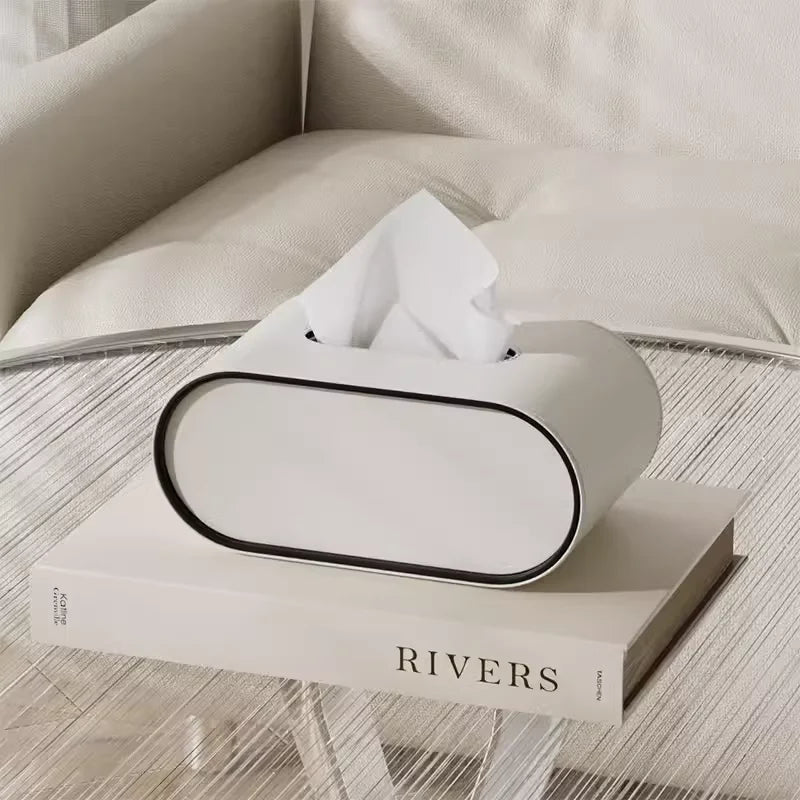 Variant image for PU Leather Tissue Box with Storage Rack – Stylish Napkin Holder for Home and Office-4