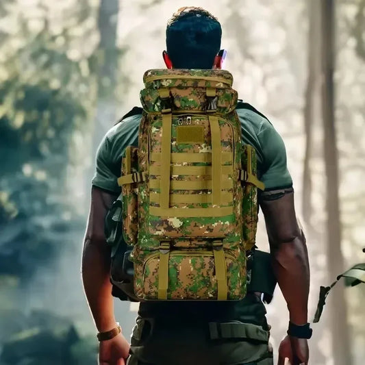 Large Tactical Travel Backpack, Expandable 80L-100L, Waterproof Hiking and Camping Bag with High-Strength Buckles and Heavy-Duty Zippers-2