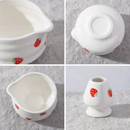 Japanese Strawberry Matcha Bowl Set with Whisk – Cute Ceramic Tea Bowl for Authentic Matcha Experience-3