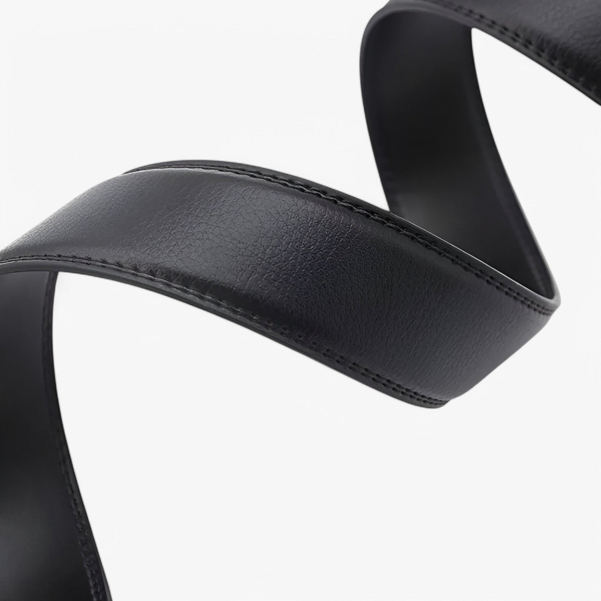Men's Leather Belt - Elegant Black Automatic Loop Design for Business and Casual Wear-5