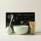 Bamboo and Ceramic Matcha Set – Traditional Japanese Tea Ceremony Kit with Whisk, Bowl & Accessories