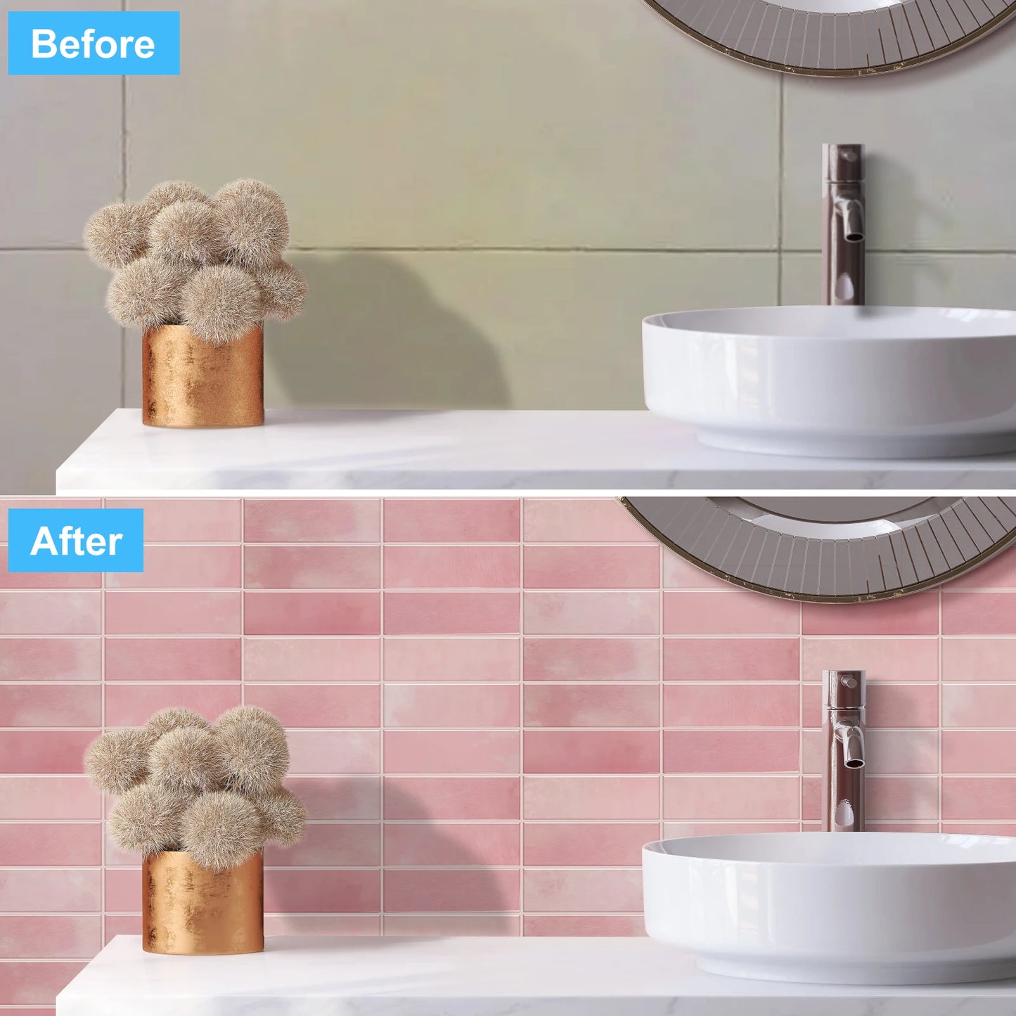 Peel and Stick Wall Tile Stickers for Kitchen and Bathroom - Easy DIY Mosaic Sticker Tiles, Moisture Resistant, 10 Sheets-2