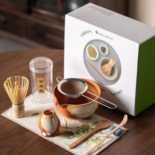 Ceramic Matcha Tea Set with Bamboo Whisk and Spout Bowl – Complete Tea Gift Set for Traditional Ceremonies-1