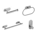 Self-Adhesive Stainless Steel Towel Holder Set – 4-Piece Organizer 0