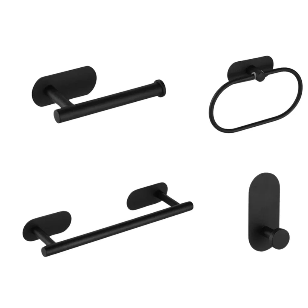 Self-Adhesive Stainless Steel Towel Holder Set – 4-Piece Organizer 2
