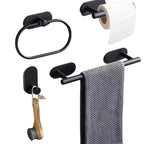 Self-Adhesive Stainless Steel Towel Holder Set – 4-Piece Organizer 5