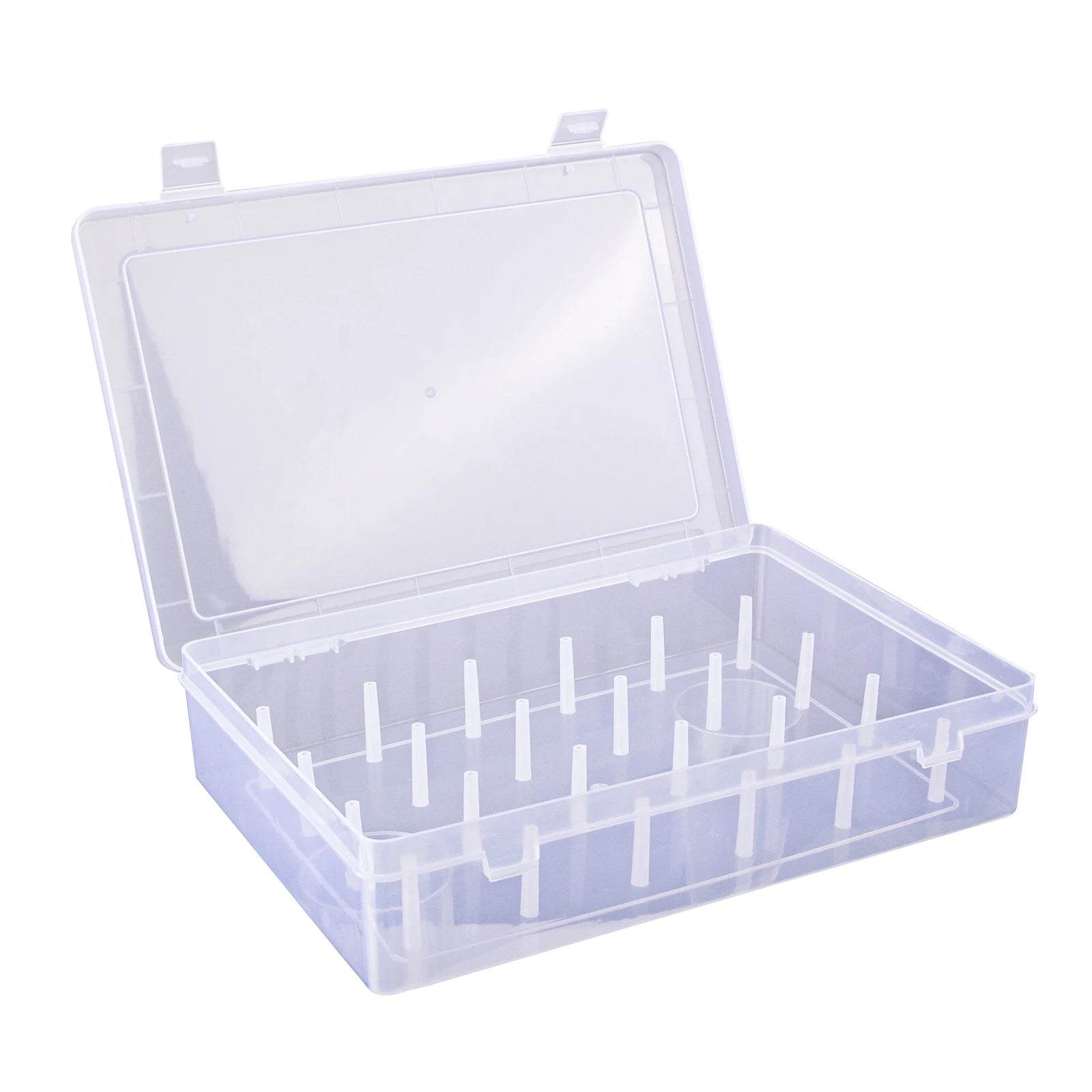 Sewing box organizer – Durable plastic – 24-slot design – White sewing storage for threads and accessories 1