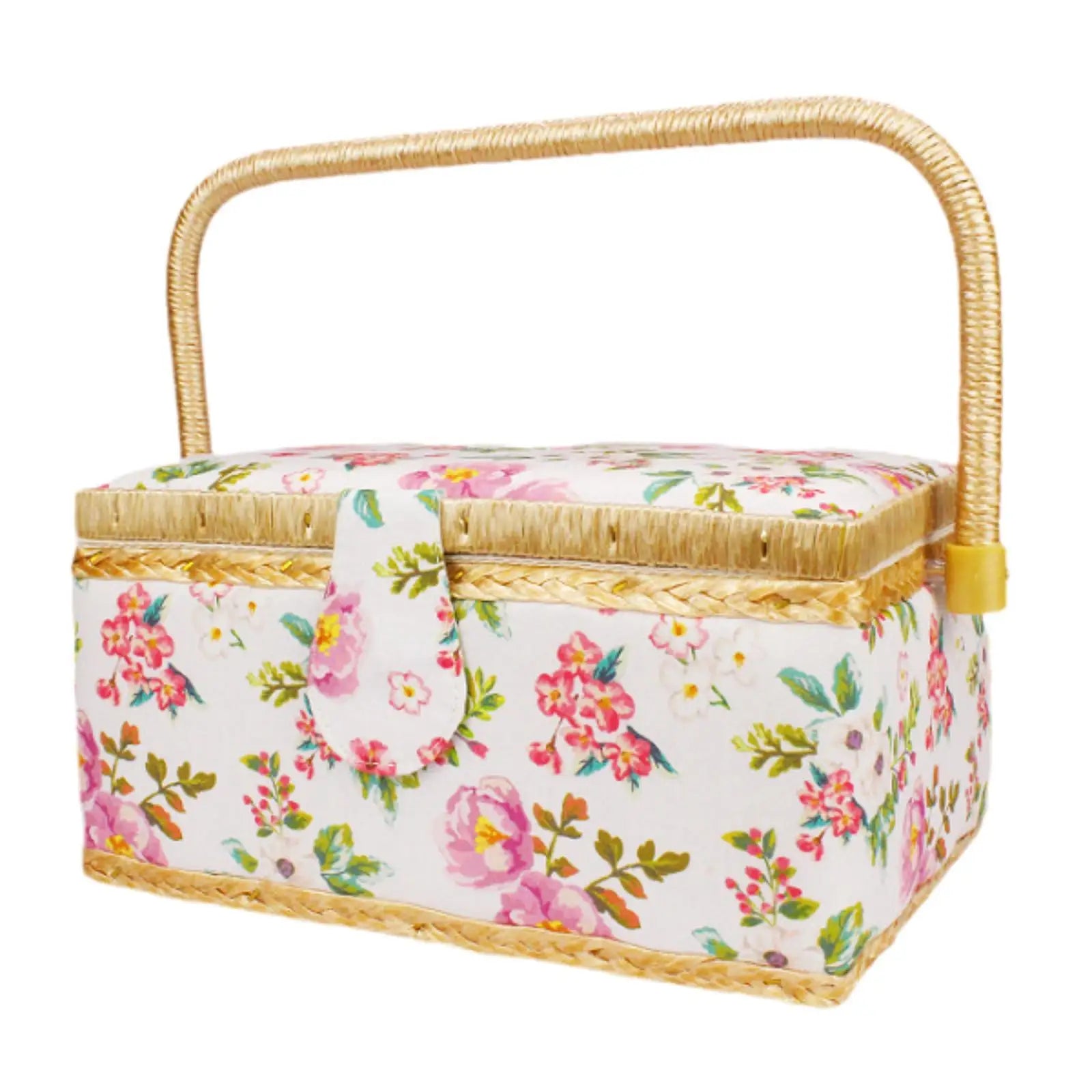 Sewing thread storage case – Durable cloth – Floral print design – Portable organizer for crafting – 9.4 x 6.9 x 5.1 in 1