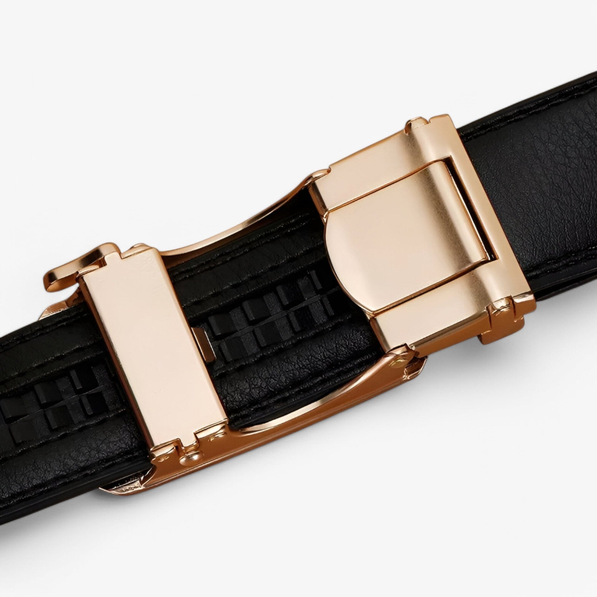 Adjustable Black Automatic Belt with Golden Loop – Eco-Friendly Fashion Accessory for Men and Women-6