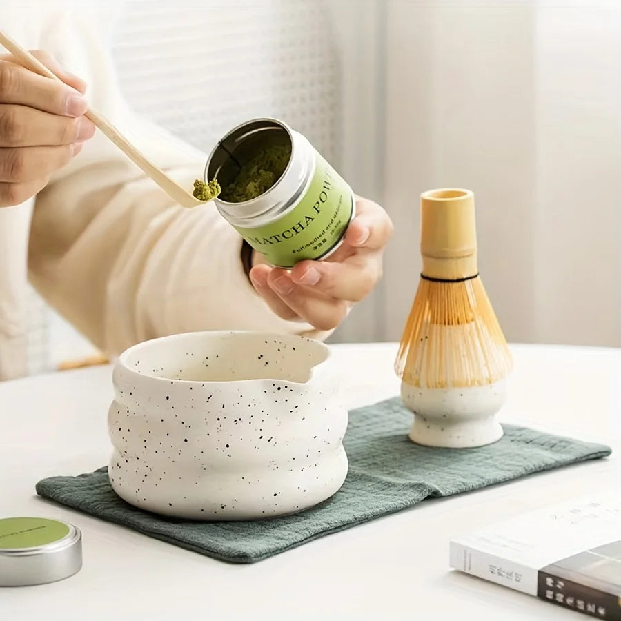 Japanese Matcha Tea Set with Bowl and Traditional Song Dynasty Tool for Authentic Tea Experience-3