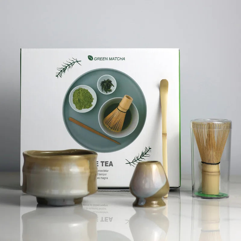 Variant image for Ceramic Matcha Tea Set with Bamboo Whisk and Spout Bowl – Complete Tea Gift Set for Traditional Ceremonies-2