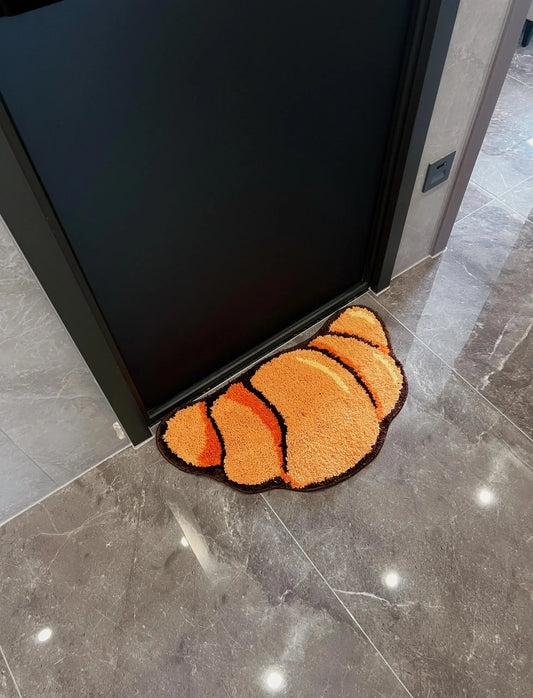 Non-Slip Croissant Bathroom Mat – Water Absorbent Flocking Bath Rug for Safety and Comfort, 60cm x 40cm-1