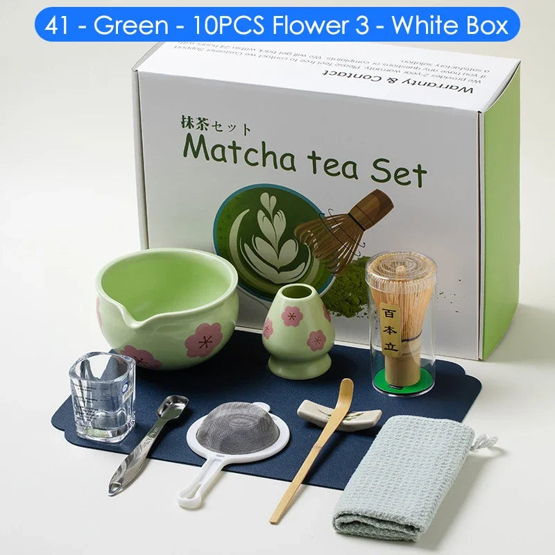 Variant image for Japanese Matcha Tea Set – 10-Piece Complete Set with Bowl, Bamboo Whisk, and Teaspoon – Ideal Tea Gift Set for Enthusiasts-8