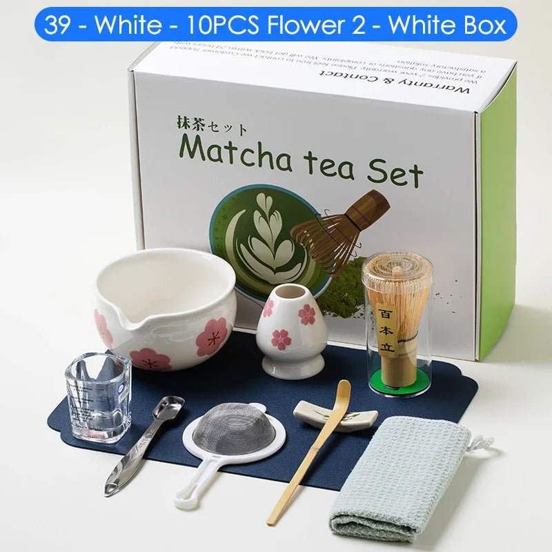 Variant image for Japanese Matcha Tea Set – 10-Piece Complete Set with Bowl, Bamboo Whisk, and Teaspoon – Ideal Tea Gift Set for Enthusiasts-6