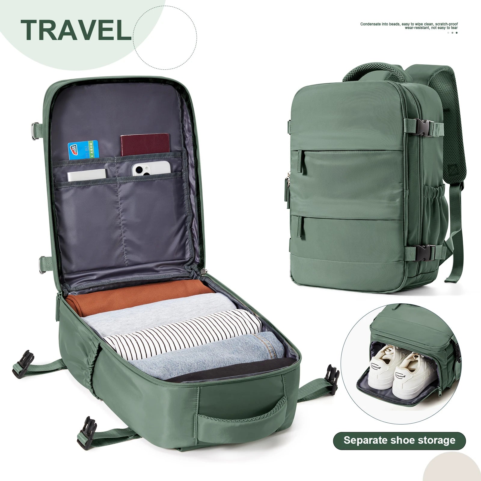 Variant image for Best Carry On Backpack for Travel – Lightweight Cabin Luggage Backpack with Multiple Compartments and Comfortable Straps-1