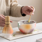 8-Piece Matcha Set with Bamboo Whisk and Glazed Ceramic Bowl for Authentic Japanese Tea Experience-2