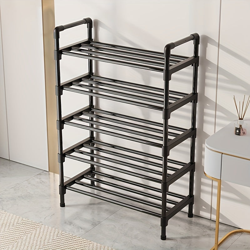 Shoe Rack | Multi-Tier Black Metal Organizer with Stackable Design Ð Efficient Shoe Storage for Space-Saving Solutions 1