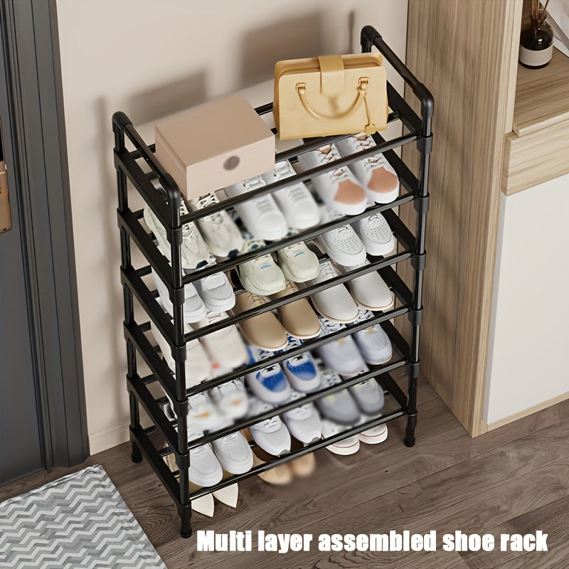 Shoe Rack | Multi-Tier Black Metal Organizer with Stackable Design Ð Efficient Shoe Storage for Space-Saving Solutions 3
