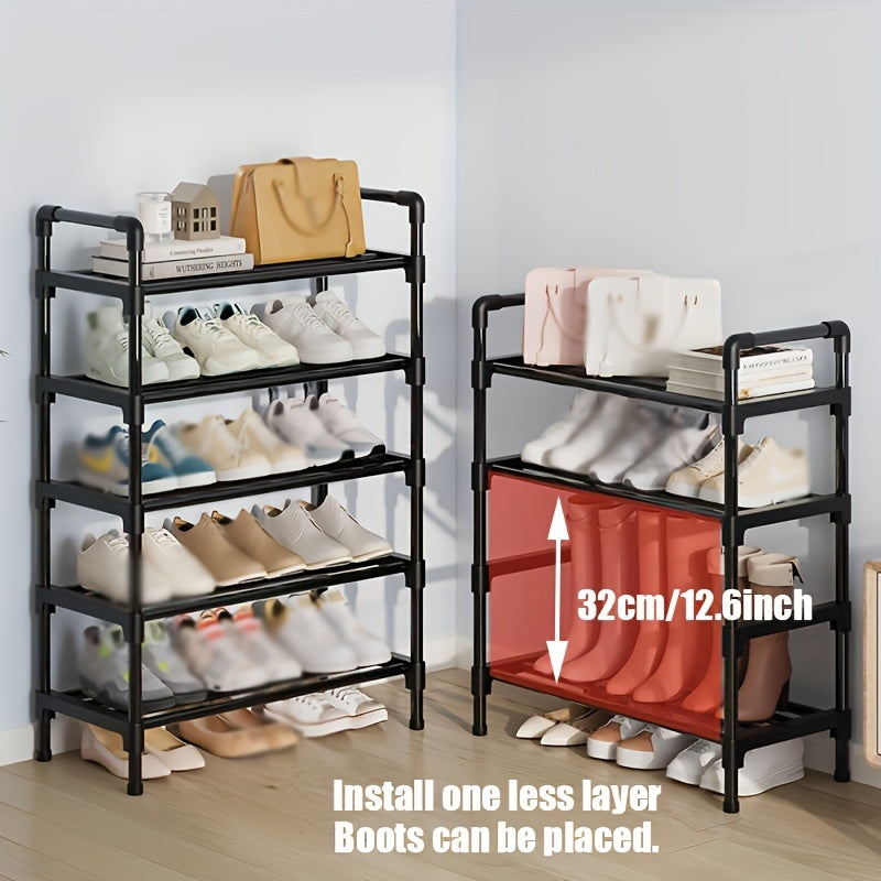 Shoe Rack | Multi-Tier Black Metal Organizer with Stackable Design Ð Efficient Shoe Storage for Space-Saving Solutions 4