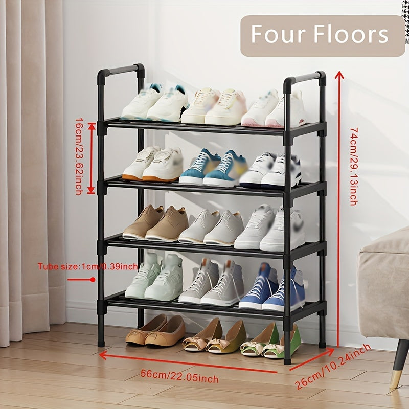 Shoe Rack | Multi-Tier Black Metal Organizer with Stackable Design Ð Efficient Shoe Storage for Space-Saving Solutions 5