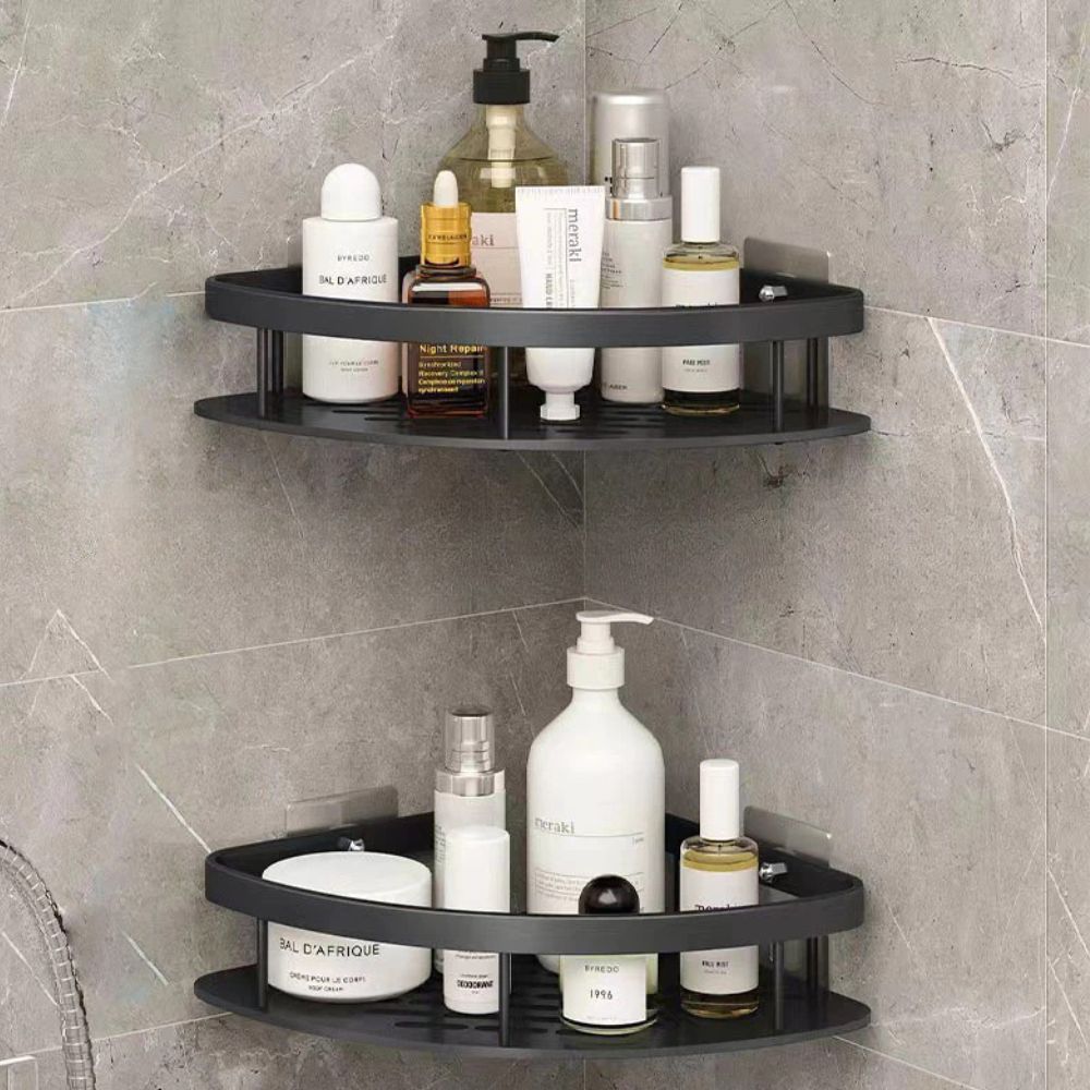 Shower caddy – Premium aluminum – Curved design – Wall-mounted organizer for modern bathrooms 4