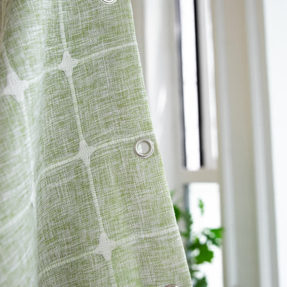Shower curtain – Cotton-linen blend – Soft fringed design – Water-resistant bathroom accessory 4