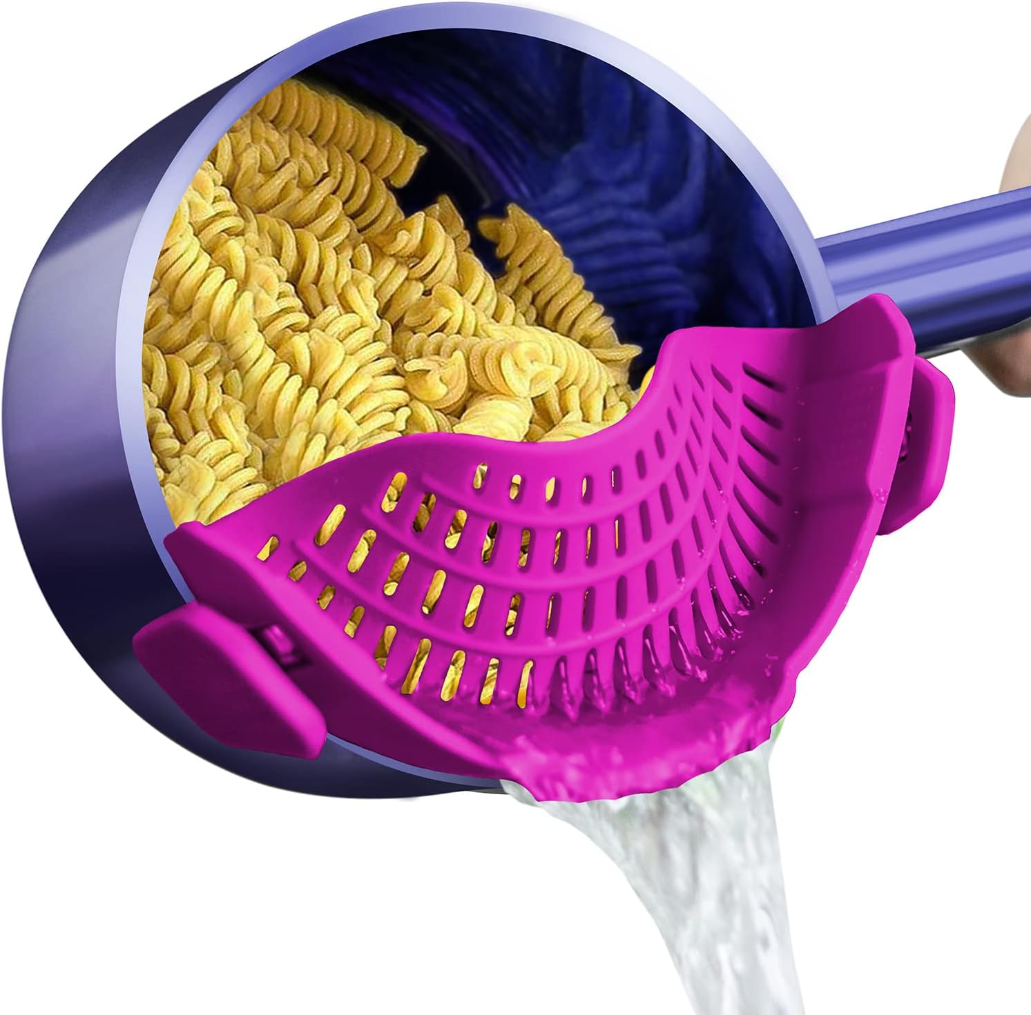 Silicone Colander – BPA-Free – Universal Fit – Easy to Use Kitchen Strainer for Pots and Pans 11