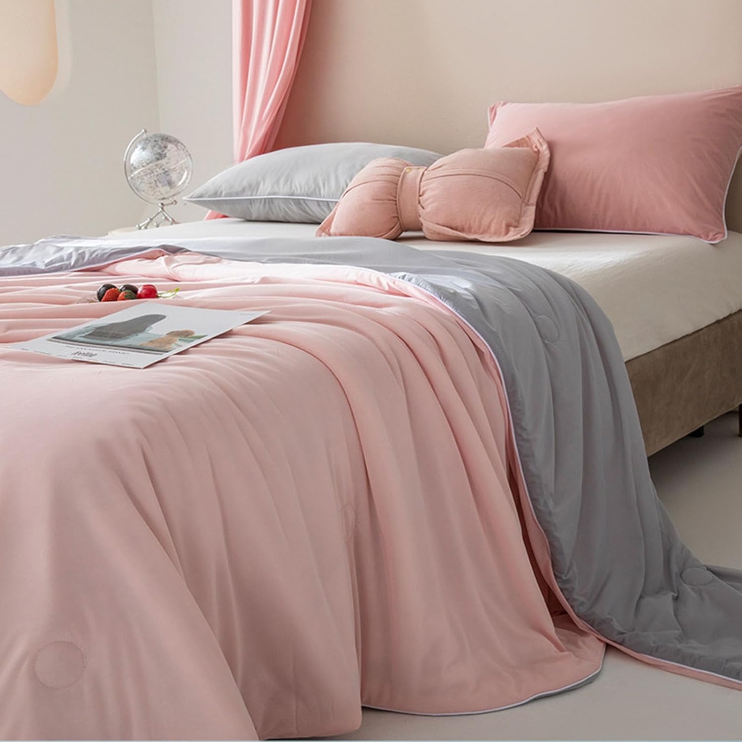 Silk summer quilt – Cooling blush fabric – Lightweight and breathable – Perfect for warm nights 0