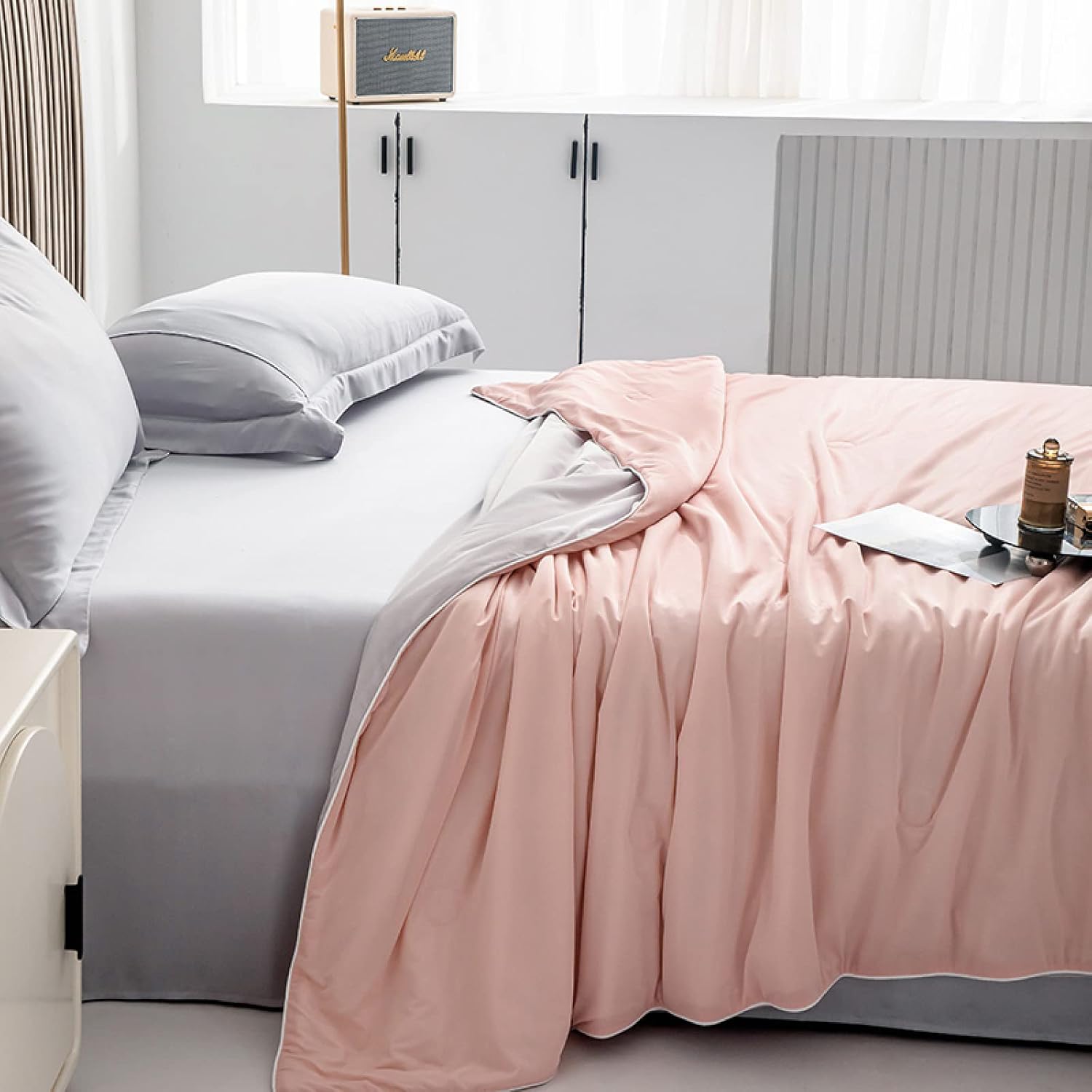 Silk summer quilt – Cooling blush fabric – Lightweight and breathable – Perfect for warm nights 4