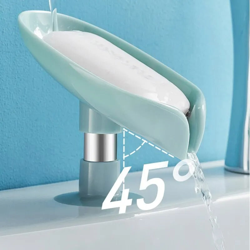Soap holder – Leaf design – Durable plastic – Shower or kitchen use – 2-pack with suction cups 4