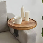 Sofa Arm Tray Table in Walnut Finish – Adjustable Clip-On Armrest Tray for Drinks and Snacks, Fits 2 to 10 Wide Armrests 6
