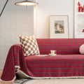 Soft microfiber blend sofa cover in a classic plaid design, measuring 70.9 × 86.6 inches. This protective couch slipcover adds style 0