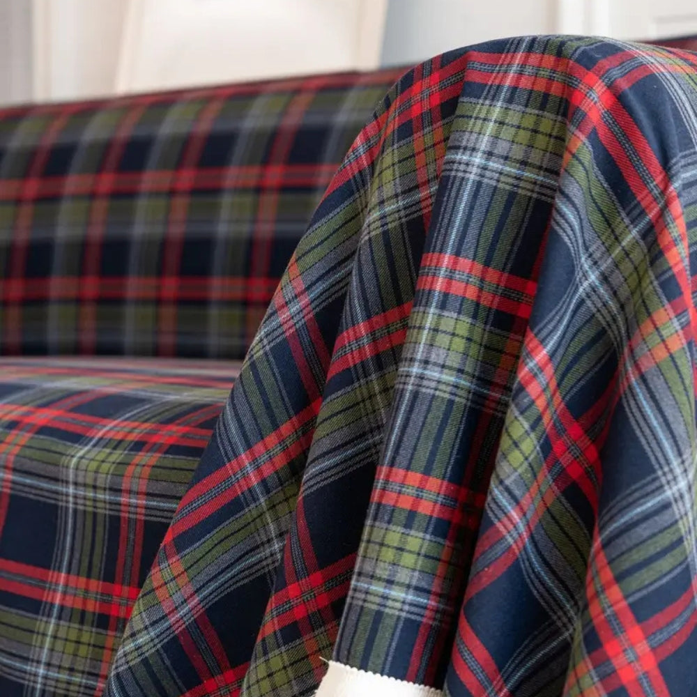 Soft microfiber blend sofa cover in a classic plaid design, measuring 70.9 × 86.6 inches. This protective couch slipcover adds style 4