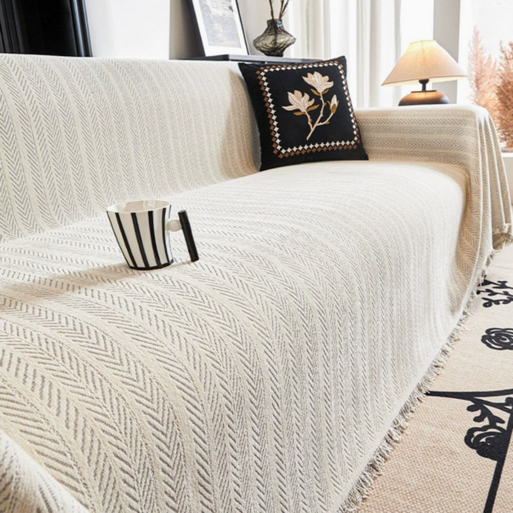 Sofa cover – Herringbone chenille – Pet-friendly design – Machine washable slipcover 2