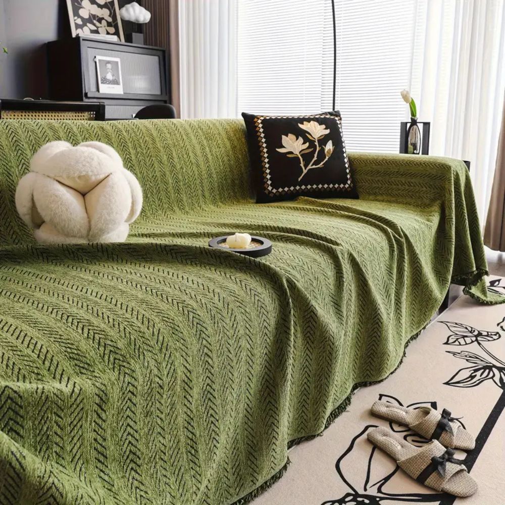 Sofa cover – Herringbone chenille – Pet-friendly design – Machine washable slipcover 5