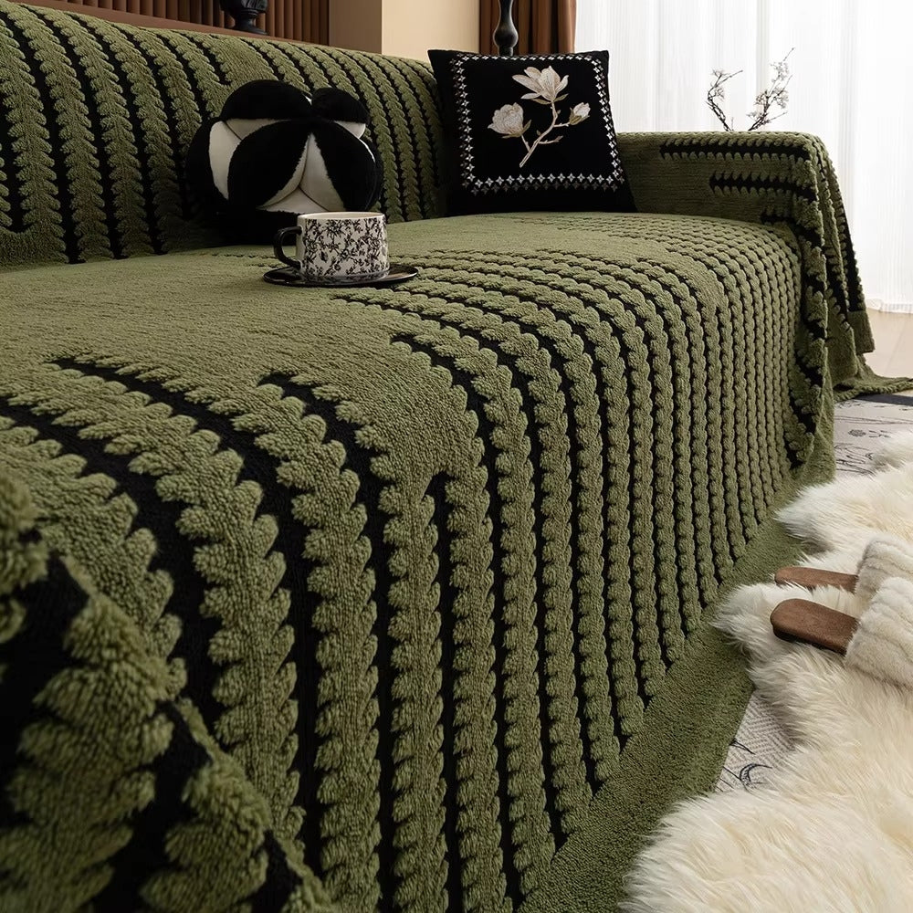Sofa cover – Plush microfibre – Vintage tufted design – Non-slip fit for sectional or loveseat 2
