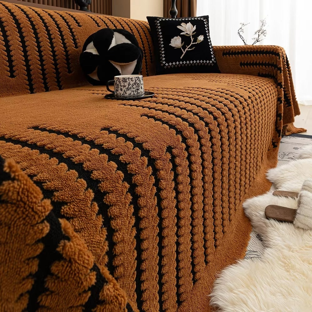 Sofa cover – Plush microfibre – Vintage tufted design – Non-slip fit for sectional or loveseat 3