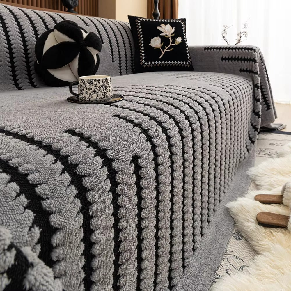 Sofa cover – Plush microfibre – Vintage tufted design – Non-slip fit for sectional or loveseat 4
