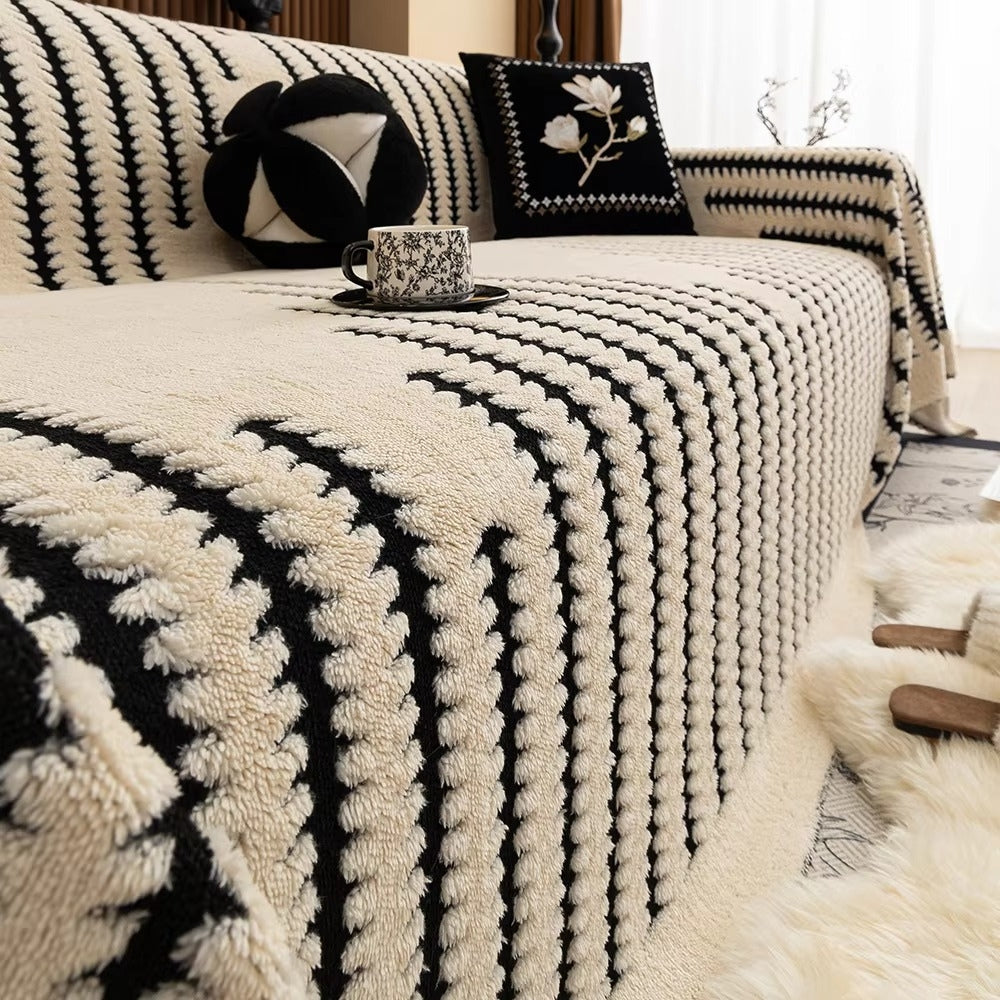 Sofa cover – Plush microfibre – Vintage tufted design – Non-slip fit for sectional or loveseat 5