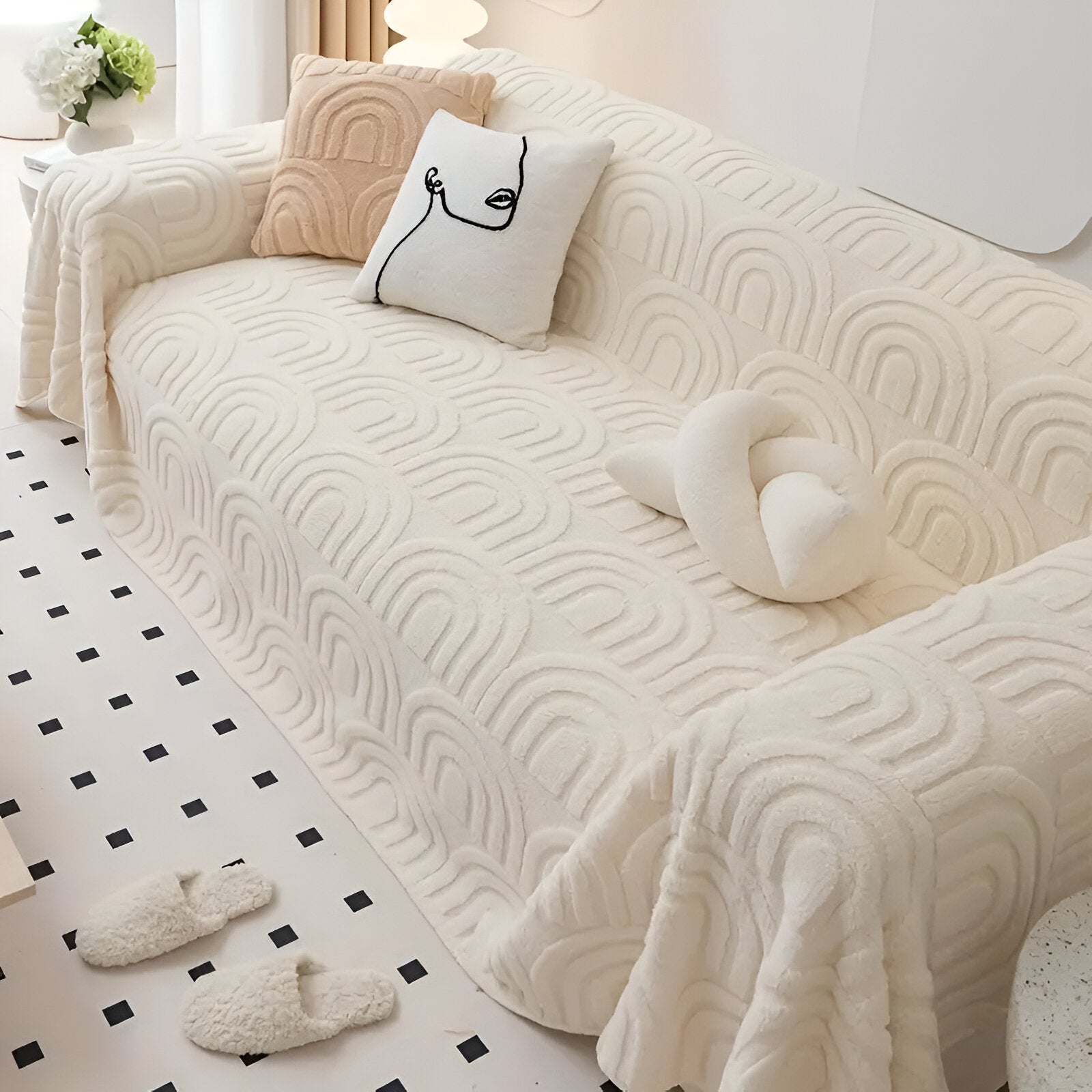 Sofa cover – Soft Shu Velveteen – Arch design – 100% polyester – Multi-purpose for living room 2