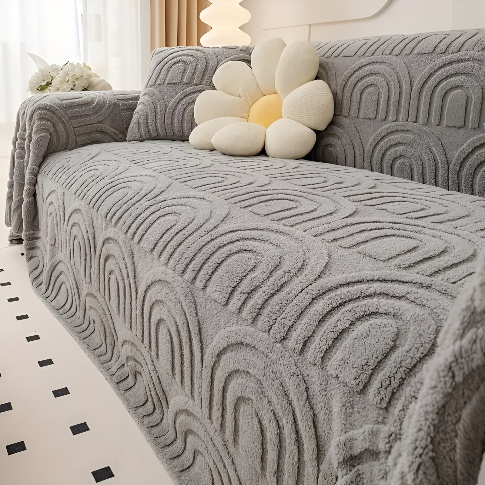 Sofa cover – Soft Shu Velveteen – Arch design – 100% polyester – Multi-purpose for living room 4