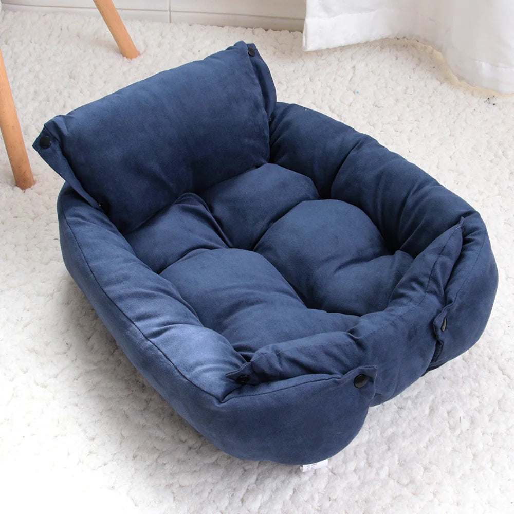 Cozy gray soft cotton dog bed mat featuring a versatile 3-in-1 design, perfect for pets. Ideal for comfort and style, this mat 7