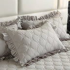 Set of two soft ruffled pillow covers in a solid color, measuring 48x74cm. Made from high-quality fabric, these elegant covers add 1