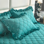 Set of two soft ruffled pillow covers in a solid color, measuring 48x74cm. Made from high-quality, breathable fabric, these elegant 5