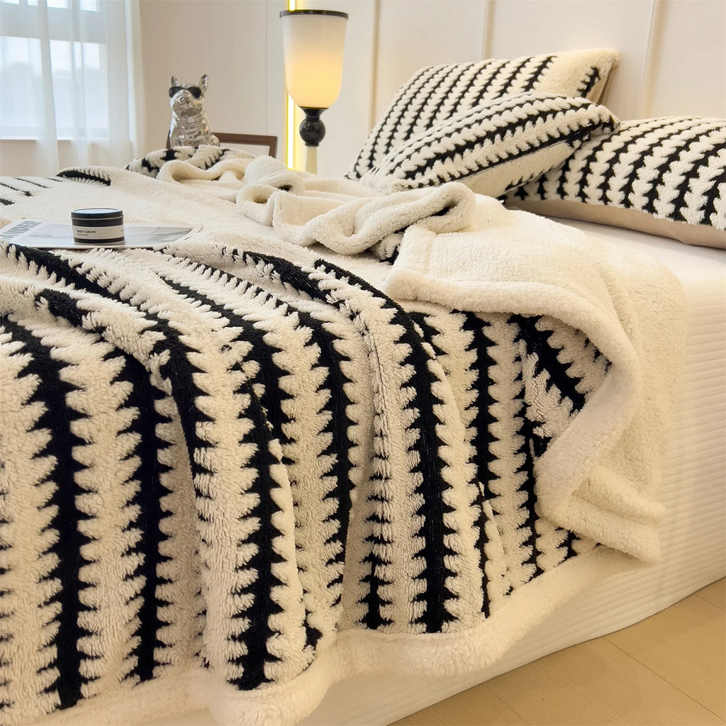 Luxurious soft taff velvet blanket in deep navy blue, featuring a plush texture perfect for cozy comfort. Ideal for draping on sofas or beds, 4