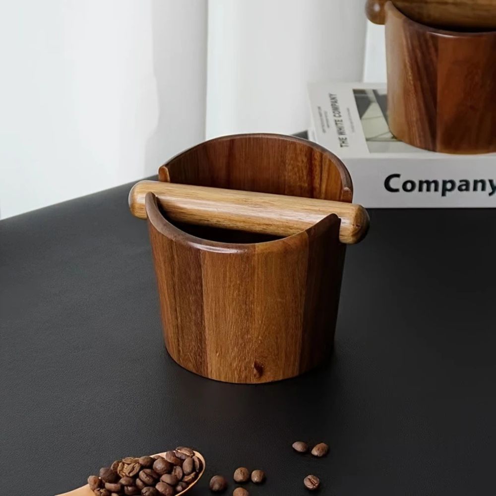 Solid Wood Coffee Knock Box for Efficient Espresso Puck Disposal – Compact and Stylish Coffee Accessory 3
