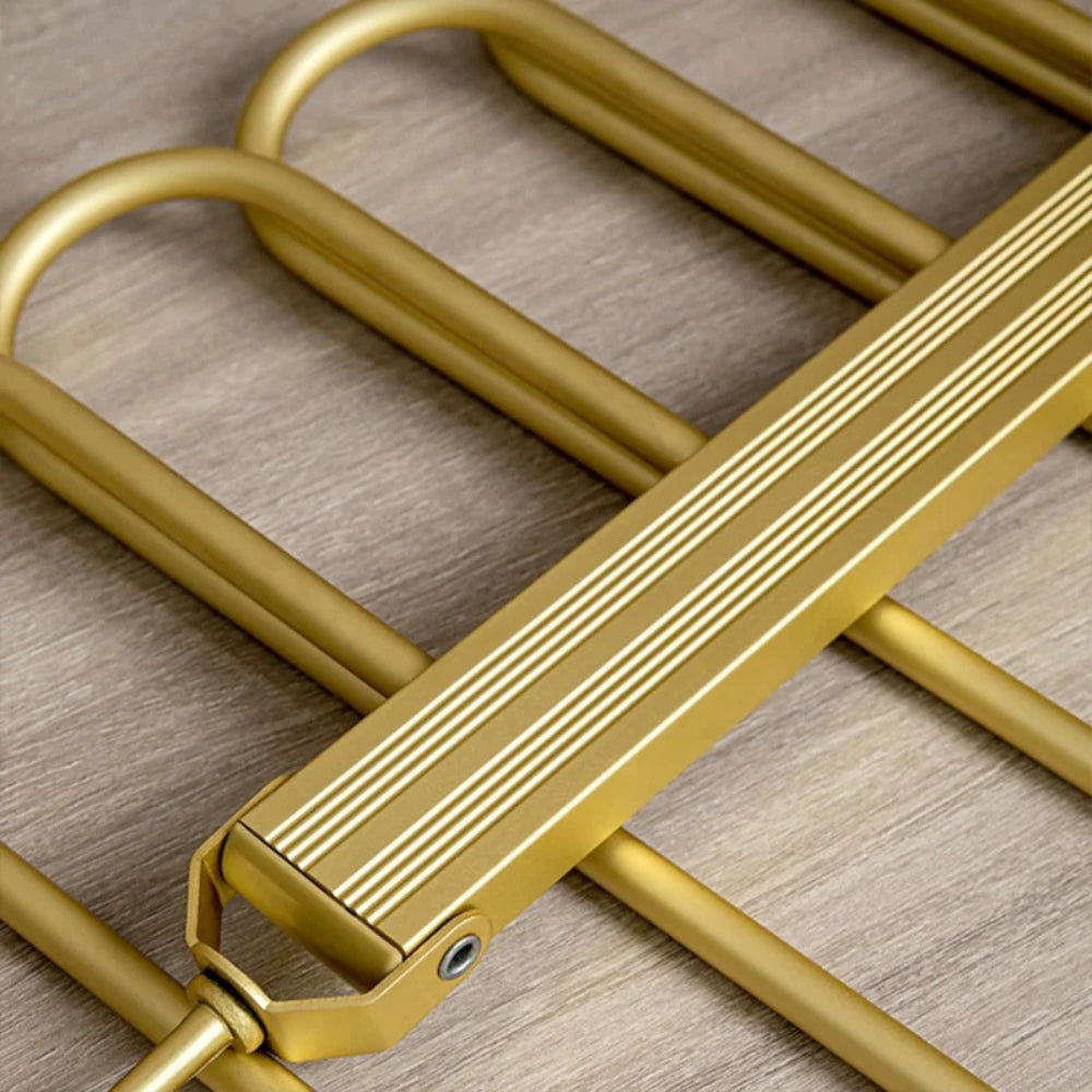 Space-Saving Trouser Hanger - Multi Pants Hanger with 360° Rotation, Durable Gold Aluminium for Up to 6 Pairs of Pants 5